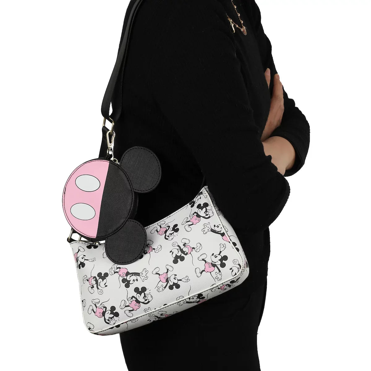 Mickey Women's Removable Handbag White Purse Coin Mouse Disney With
