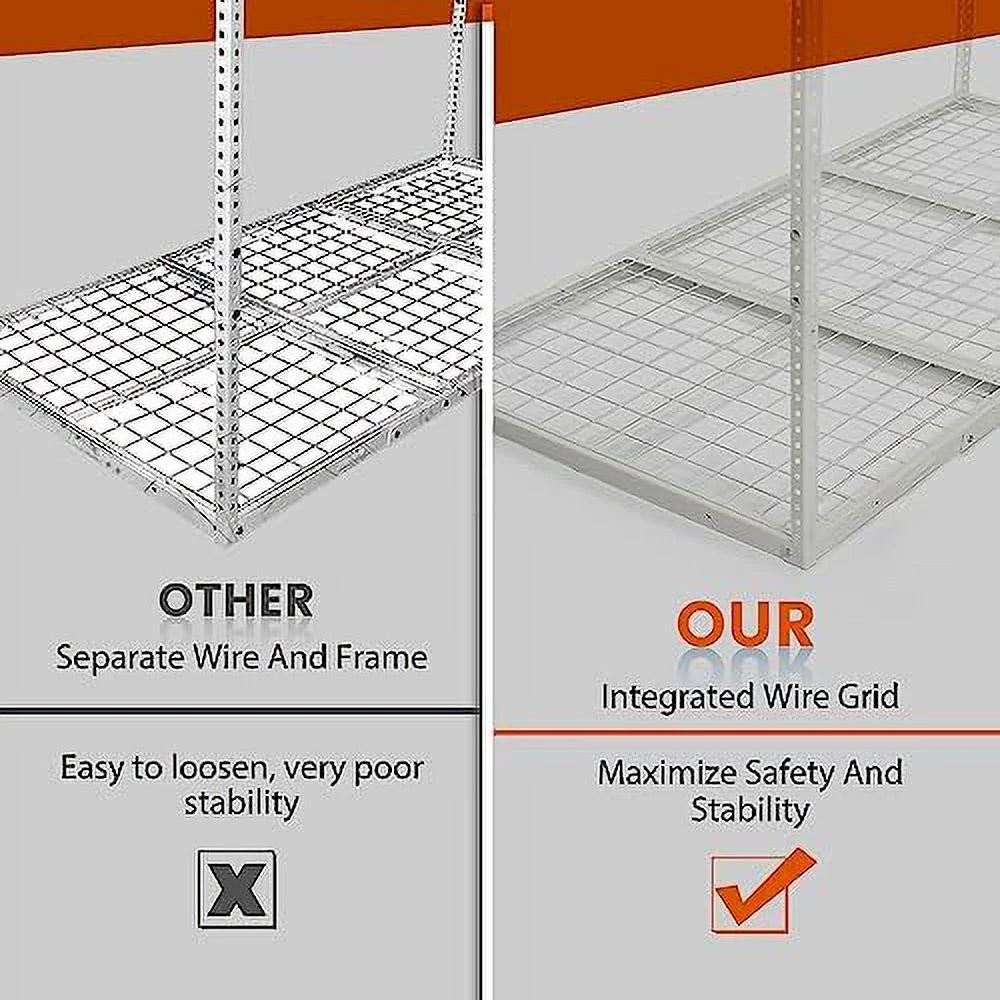 Organization 3X6 Storage Garage Overhead White Adjustable Mounted Racks Rack Shelf Garage Ceiling Storage Ceiling