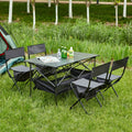 BBQ, Folding Chair 5, and Beach,Backyard, Patio, Party, Set Indoor, Set Camping, Table Picnics, Outdoor for Outdoor of Black/Gray