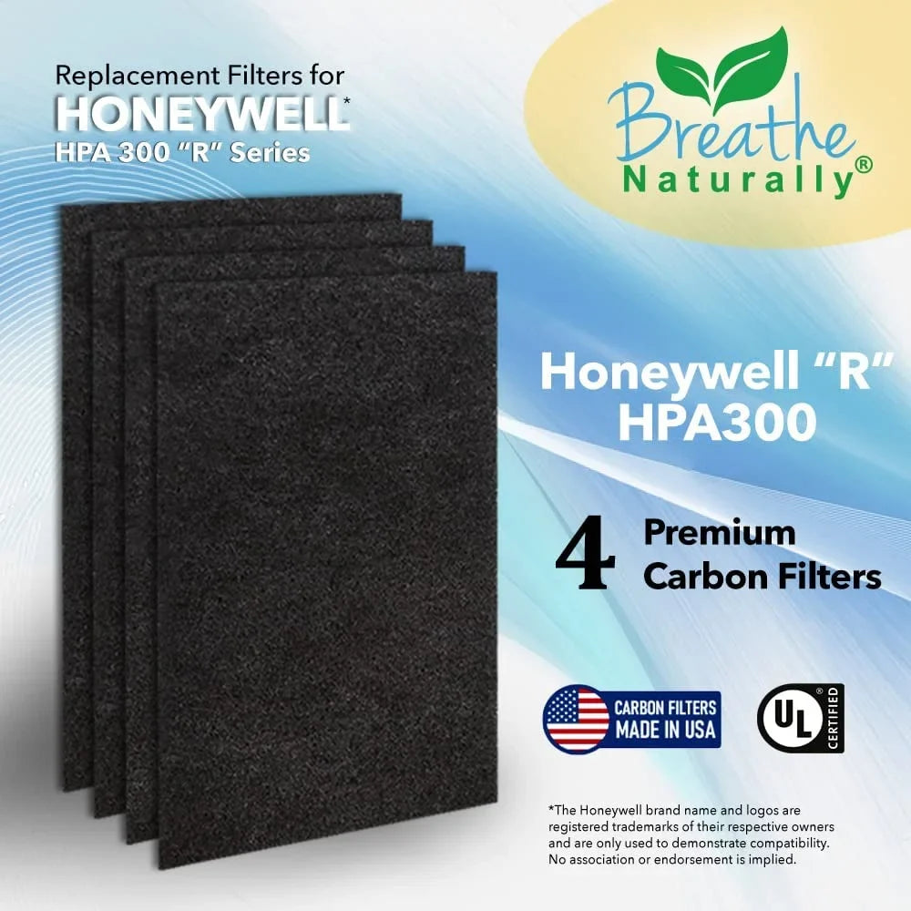 Naturally Carbon Breathe 4pk Prefilter HPA300 Air Honeywell HPA300 for Replacement Purifiers Series