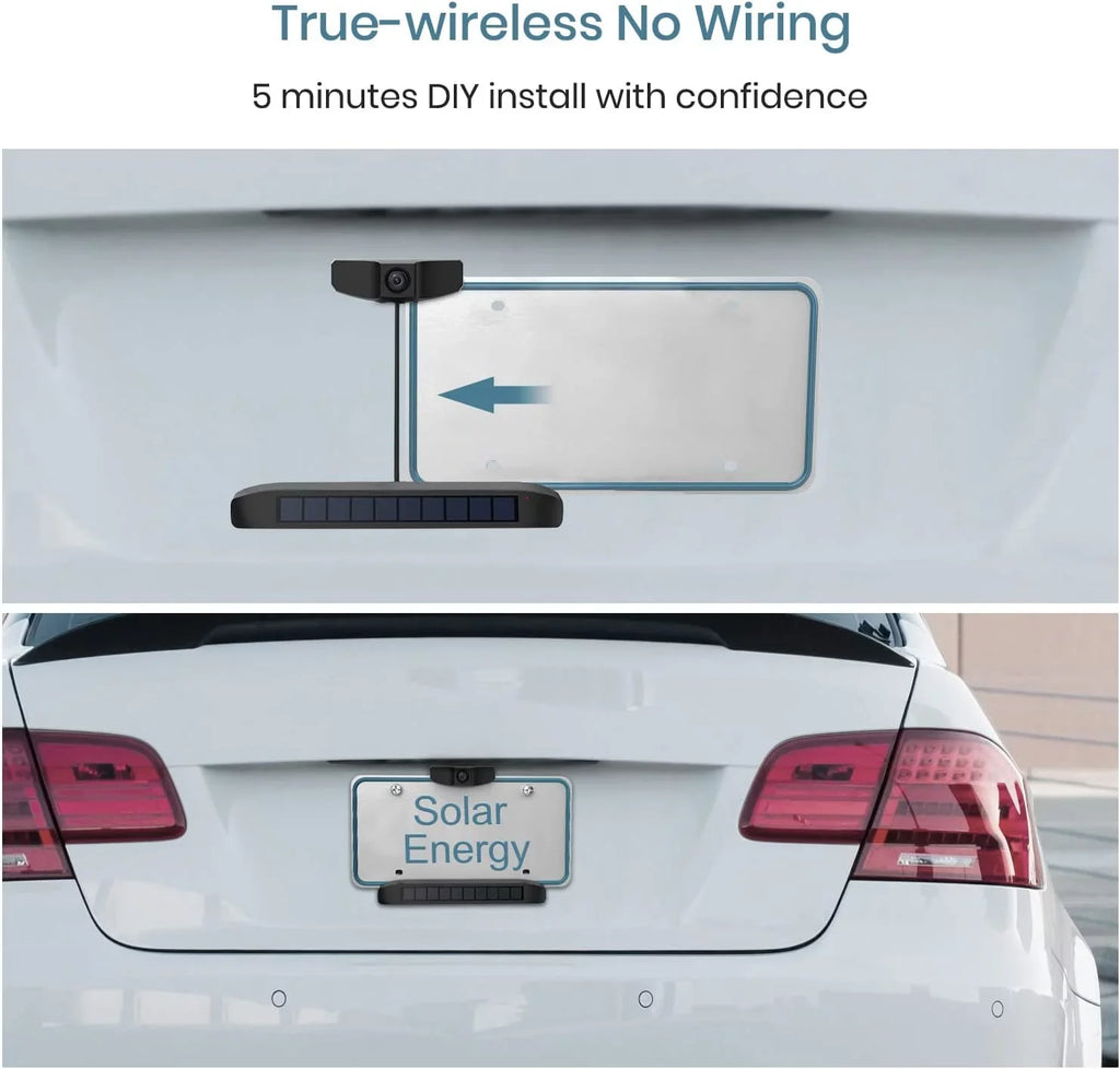 No for Most View DIY BOSCAM Install SunGo Drilling Vehicle, No Pro Vision Wireless Backup with Camera Wiring Rear Camera Wireless Night Solar Digital