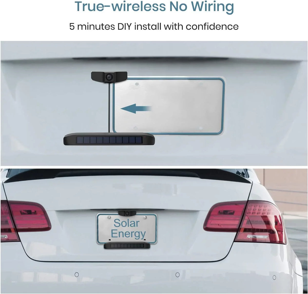 No for Most View DIY BOSCAM Install SunGo Drilling Vehicle, No Pro Vision Wireless Backup with Camera Wiring Rear Camera Wireless Night Solar Digital