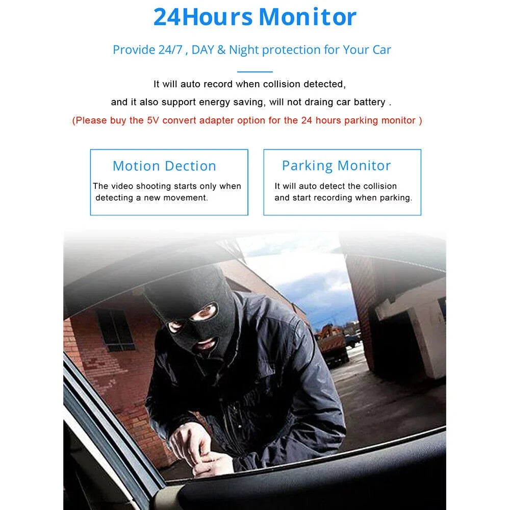 View Dual 12" Control Cam Car GPS Backup Mirror 4K Rear Camera WiFi Dash Voice Paddsun