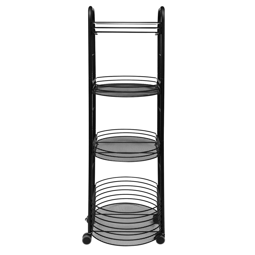 Movable Trolley Cart Tier 4 Shelf Utility Storage Storage Organizer Kitchen Rack
