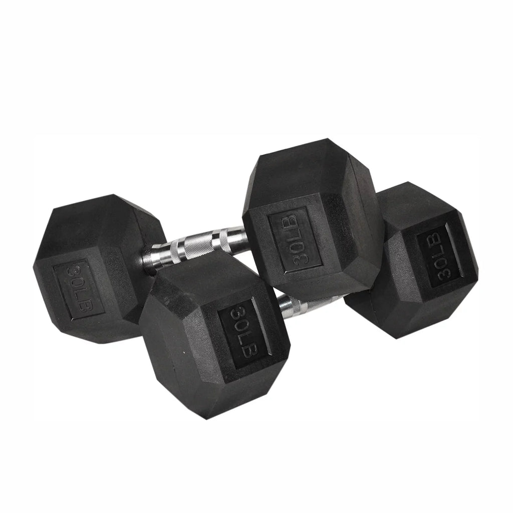 Barbell Dumbbell Pair Rubber 1 Dumbbell Heavy Handles 1 Metal of ATIXEL with Hex of Set