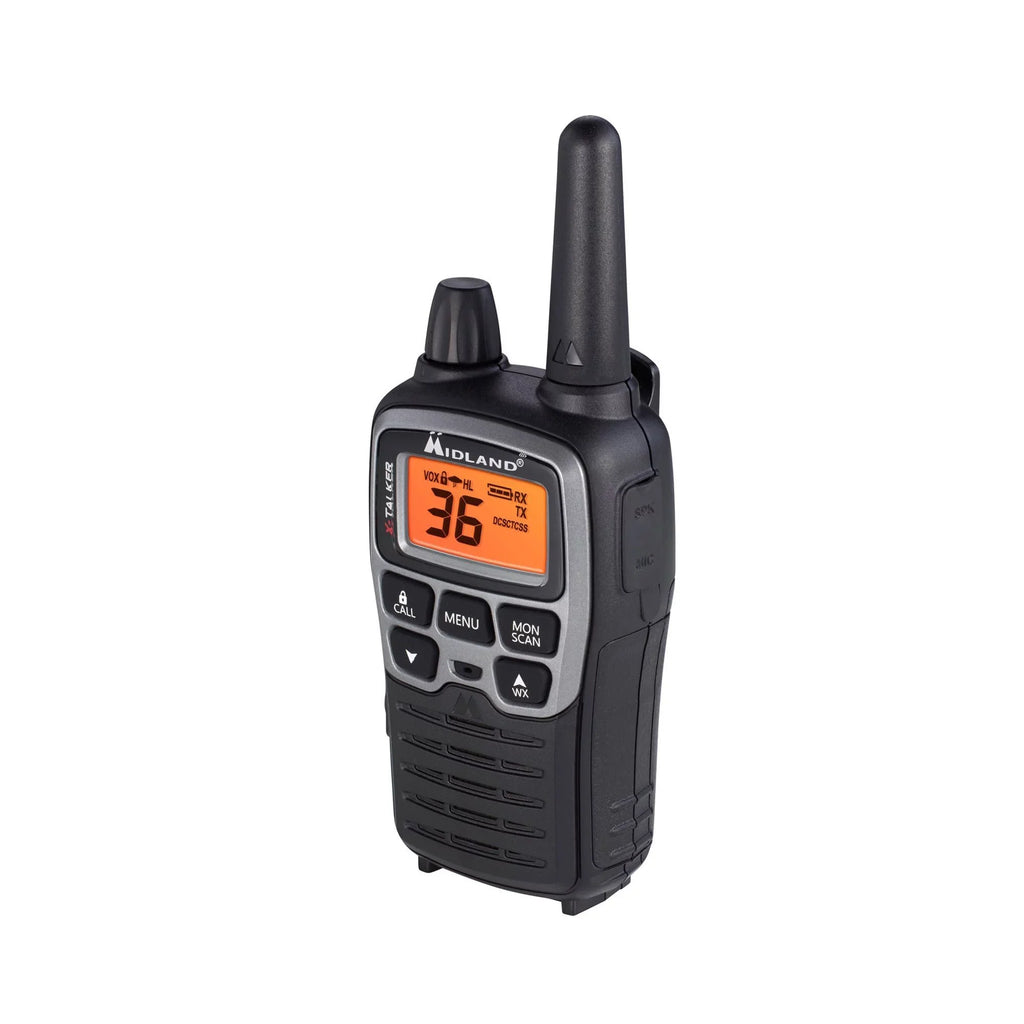 Walkie bundle T71VP3 Black Radio Talkies, 38-mile, Two-Way Midland FRS Channels, X-Talker 36