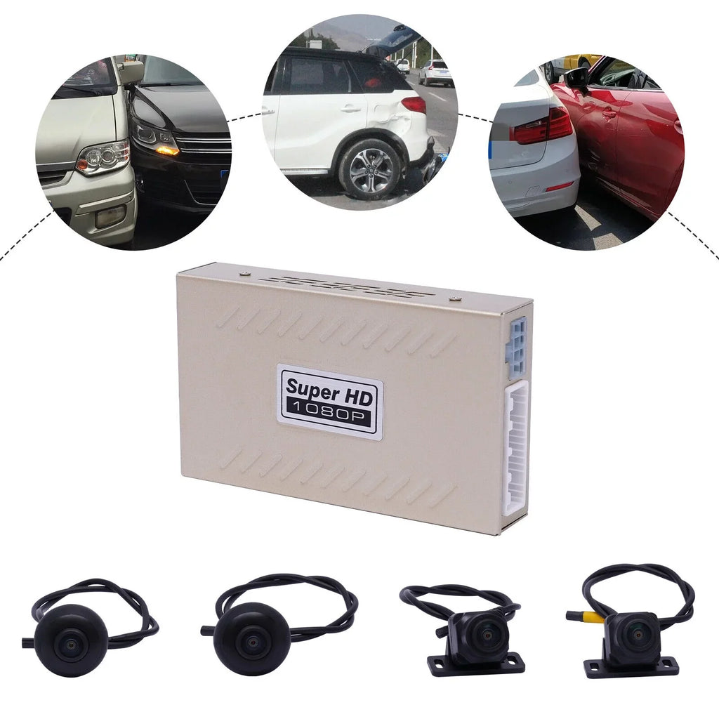 1080P Car Seamless Bird DVR System 4-camera Kits Panoramic 360° Miumaeov Recording View