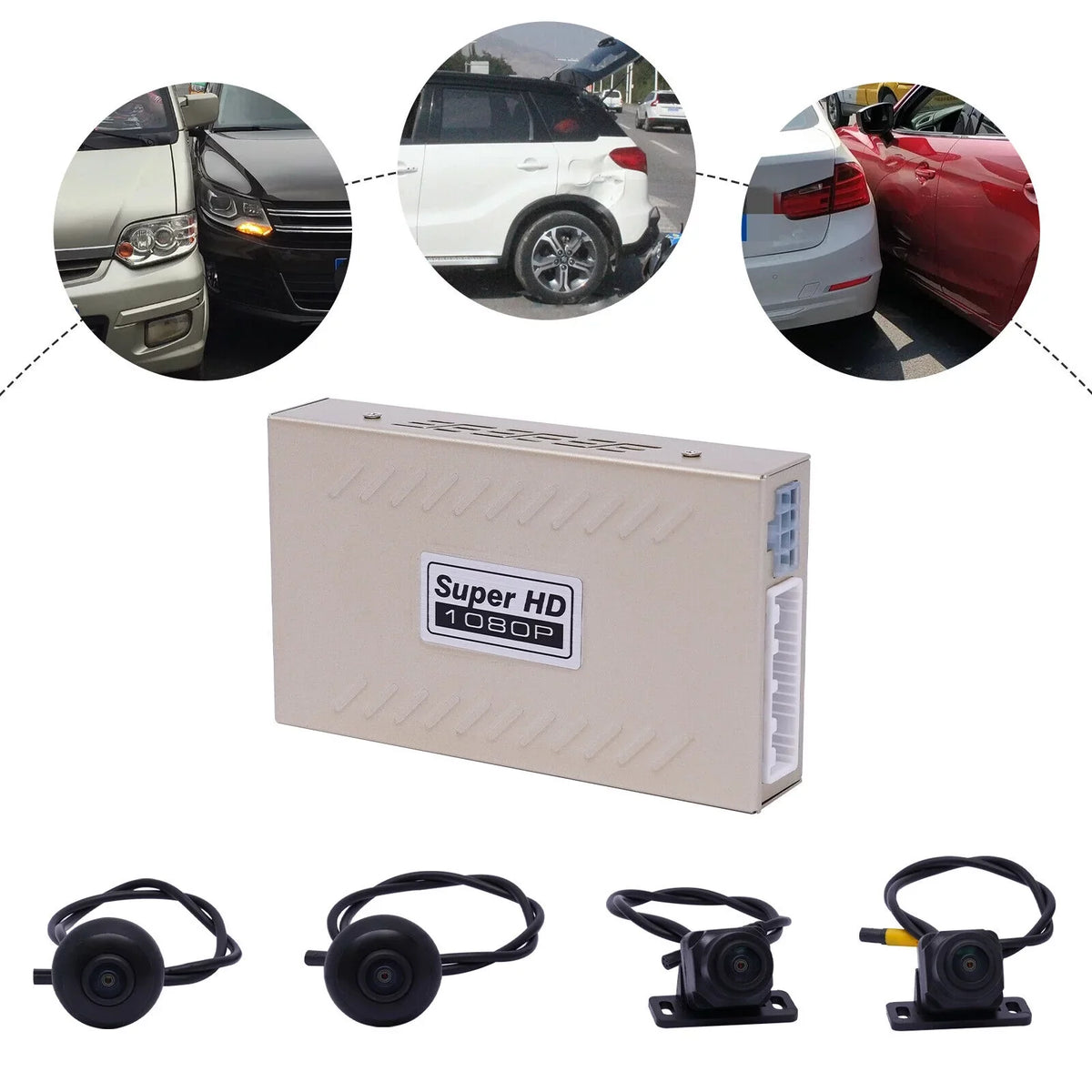 4 Universal Camera Rear View Panoramic System 1080P Kit OUKANING Panoramic Car Car 360° Recorder DVR Cameras