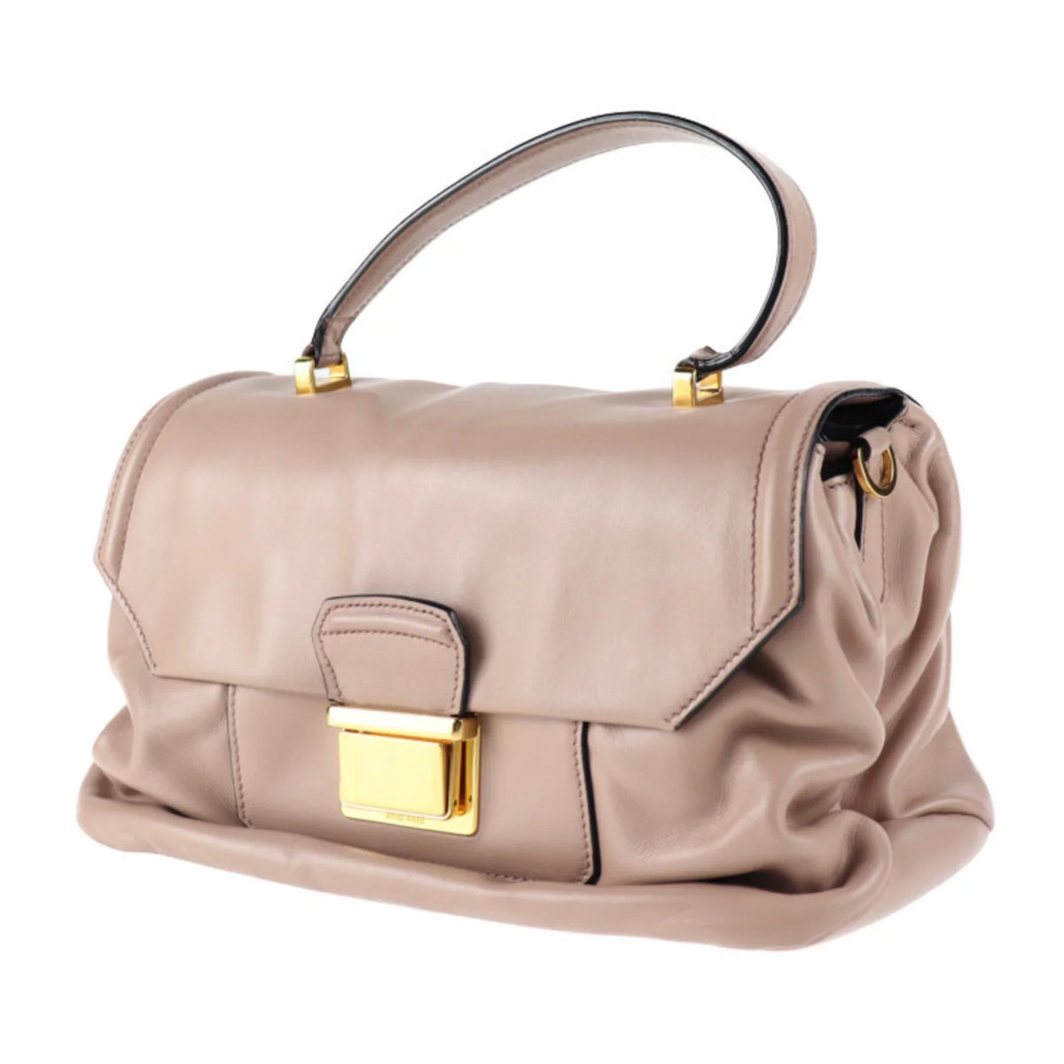 handbag (Good) leather Miu RN1079 Pre-Owned CAMMEO Miu 2WAY MIUMIU beige pink
