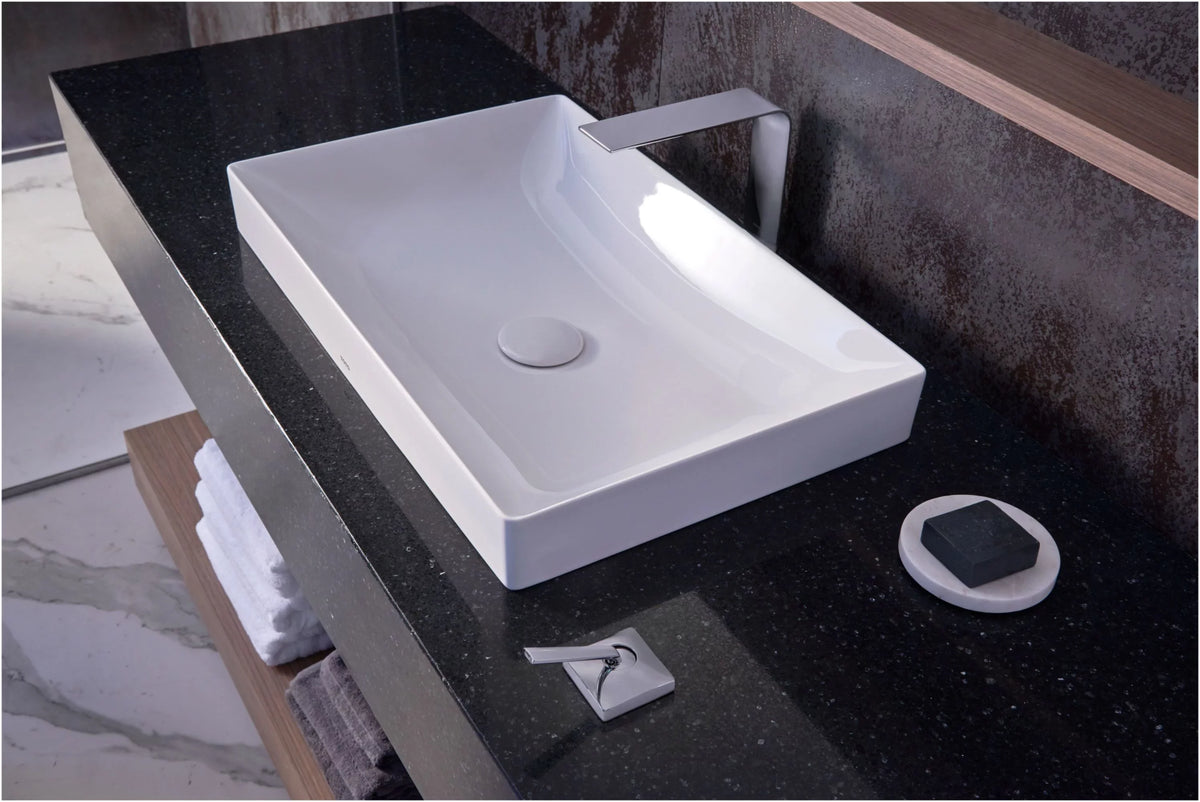23" Cotton - Kiwami® Rectangular White LT476GR#01 with Sink TOTO® CEFIONTECT, Bathroom Vessel