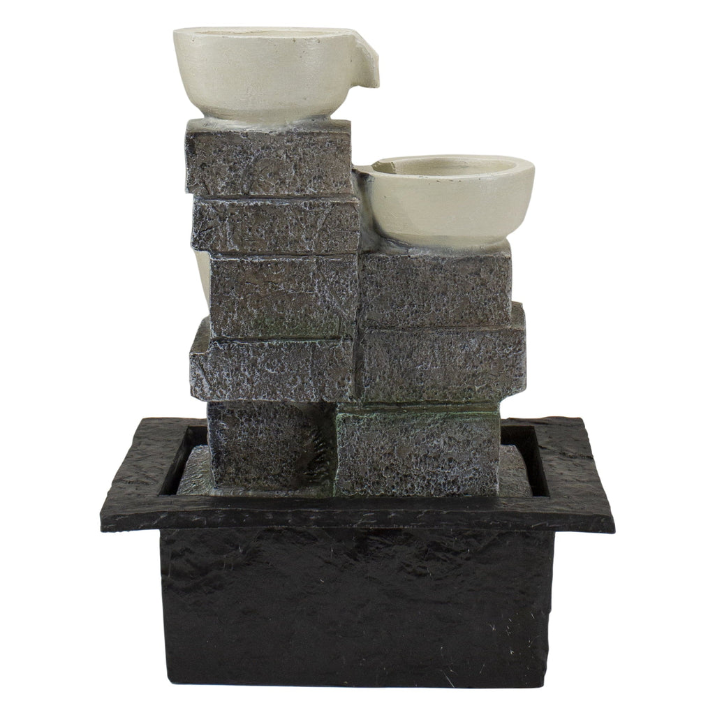 Indoor Water Lighted LED Fountain Tabletop 11" 4-Tier Cascading Northlight Bowl