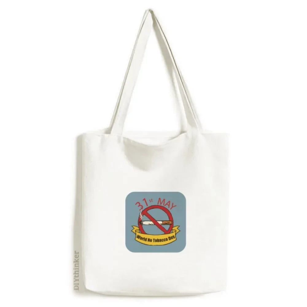 Smoking Handbag 31st Shopping Tobacco Casual Tote Satchel Day Logo May No No Canvas Bag
