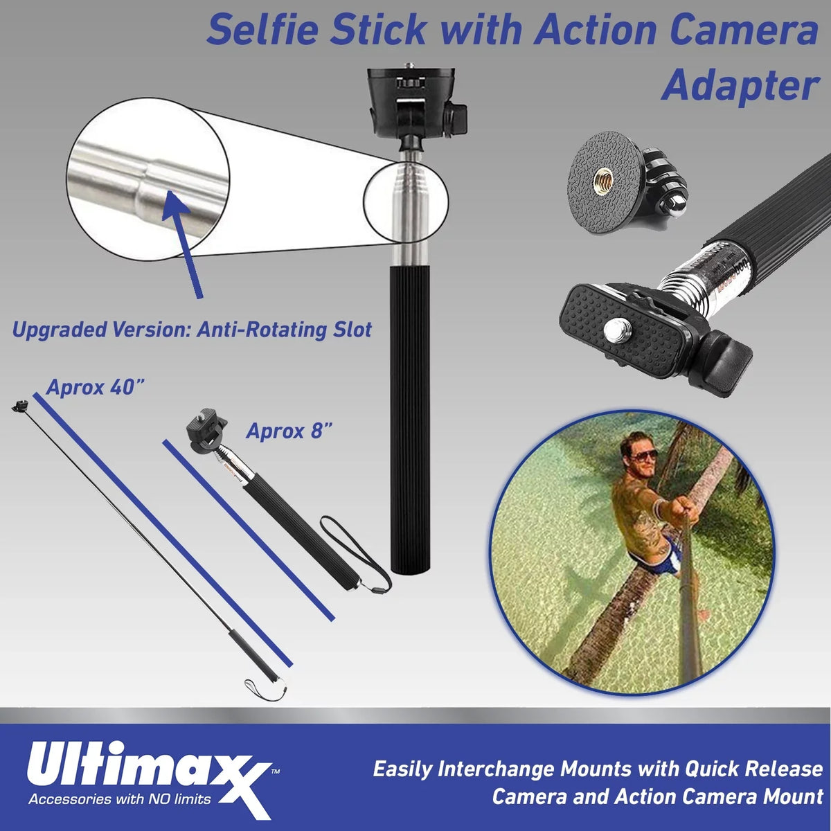 Screw GO Cam Includes: 3 Mounts, (25pc Metal Mini More Bundle Adapter Advanced Bundle) 1/4” Insta360 (128GB) Ultimaxx Action Camera Action - & for Dolly