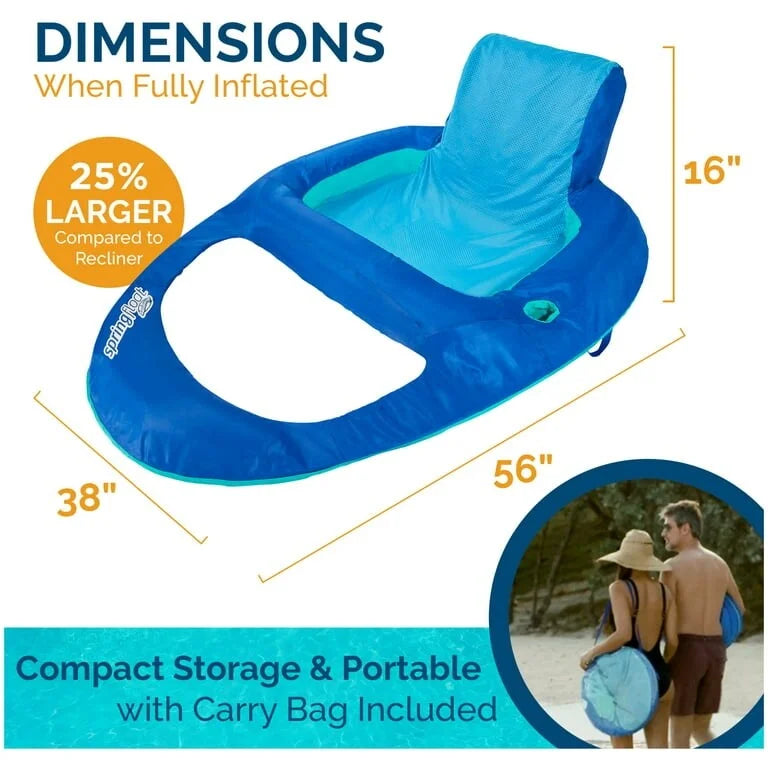 Float for Adults Recliner Pool Lounge Chair Backrest, Inflatable Float with Pool