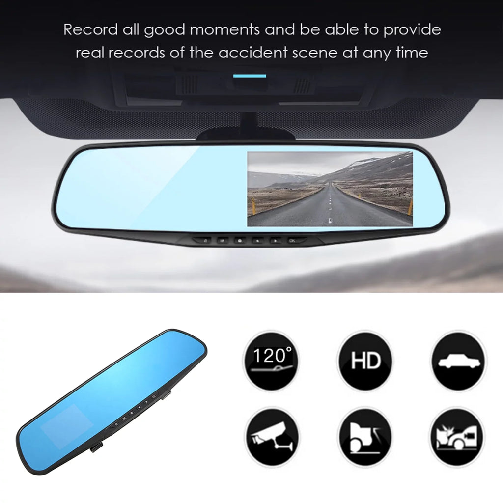 Full Dual 1080P Angle Cam Motion Dash Safety Driving for 170°Wide Recording Lens Detection Recorder Driving Loop Anself Parking
