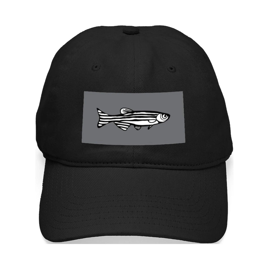 Cap - Adjustable Zebrafish Canvas Hat Black Black CafePress - Cotton Printed Baseball