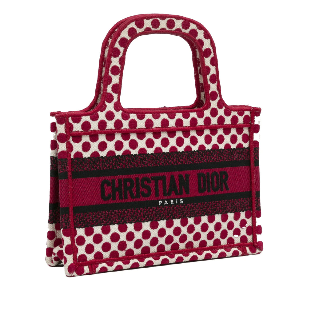 Fabric Tote Dioramour Pre-Owned Bag Red Dior Unisex Canvas Authenticated (Good) Tote Mini Book