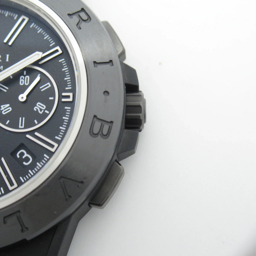 DG42SMCCH (Good) Rubber BVLGARI Wrist DG42SMCCH mag Diagono Watch watch Automatic Mechanical Pre-Owned belt Magnesium Chrono Watch Black Wrist