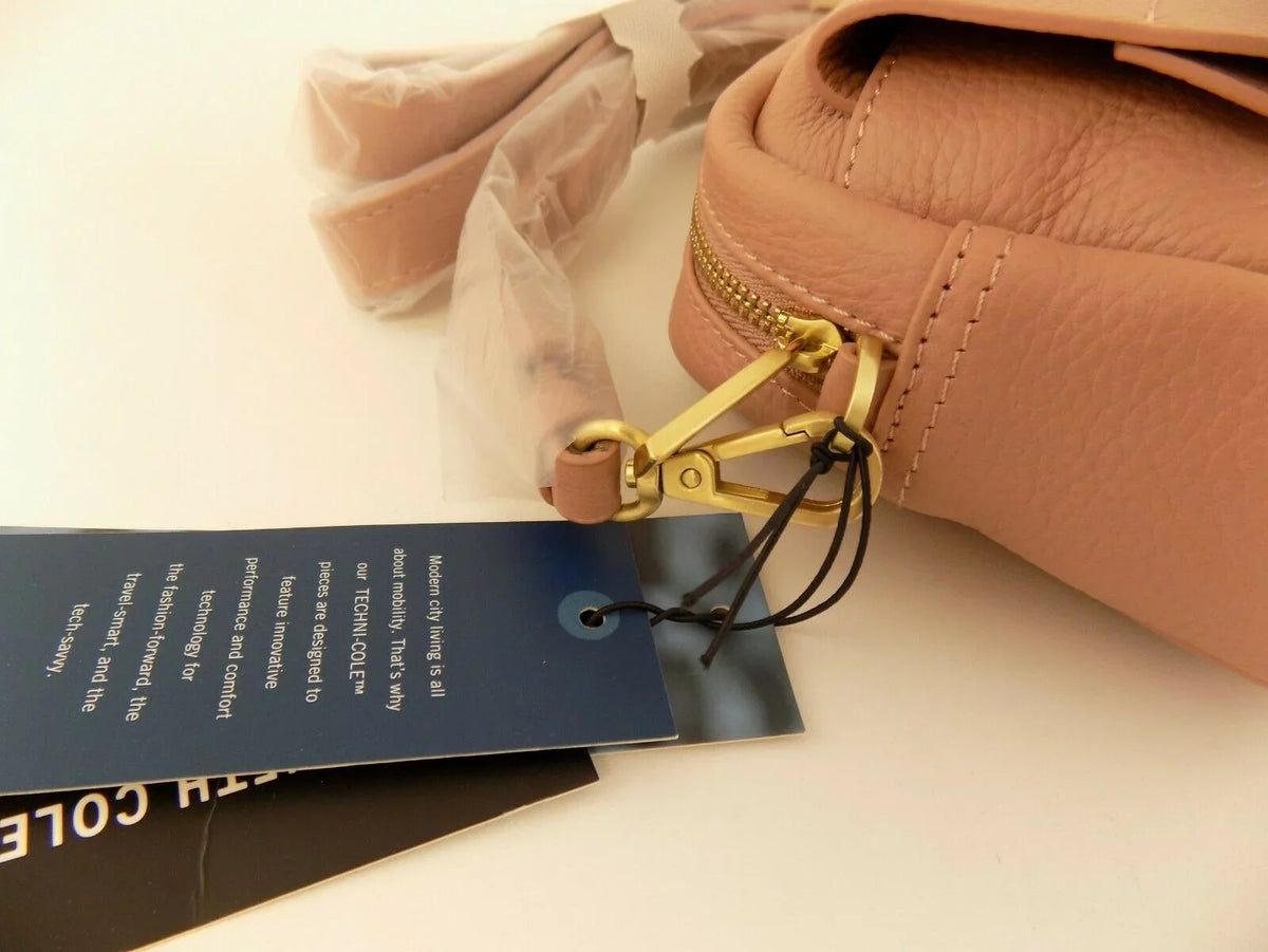 New Handbag Cole York Dark Pink Crossbody Christie Zip Gold Kenneth Leather