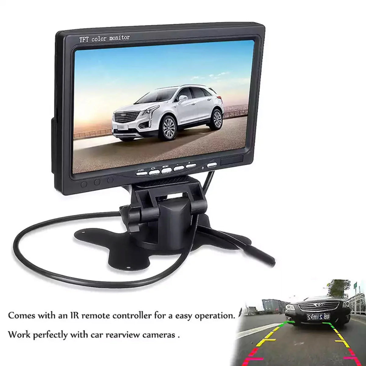 Rear Car Bus HD TFT Built-in Input RV Reverse 7 Trucks Backup View For Speaker HD Camera moobody Inch Display 1024x600 Monitor AV Trailer Screen Screen Display Monitor