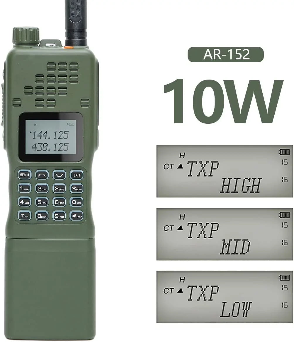 mic,18.8 Two AR-152 Kit Cable,AR-152 Walkie Rechargeable Range Charger Tactical Long Programming Shoulder with Bag Full Antenna,USB Way ABBREE&BaofengAR-152 Cable and Foldable 10W inch Talkie Radio