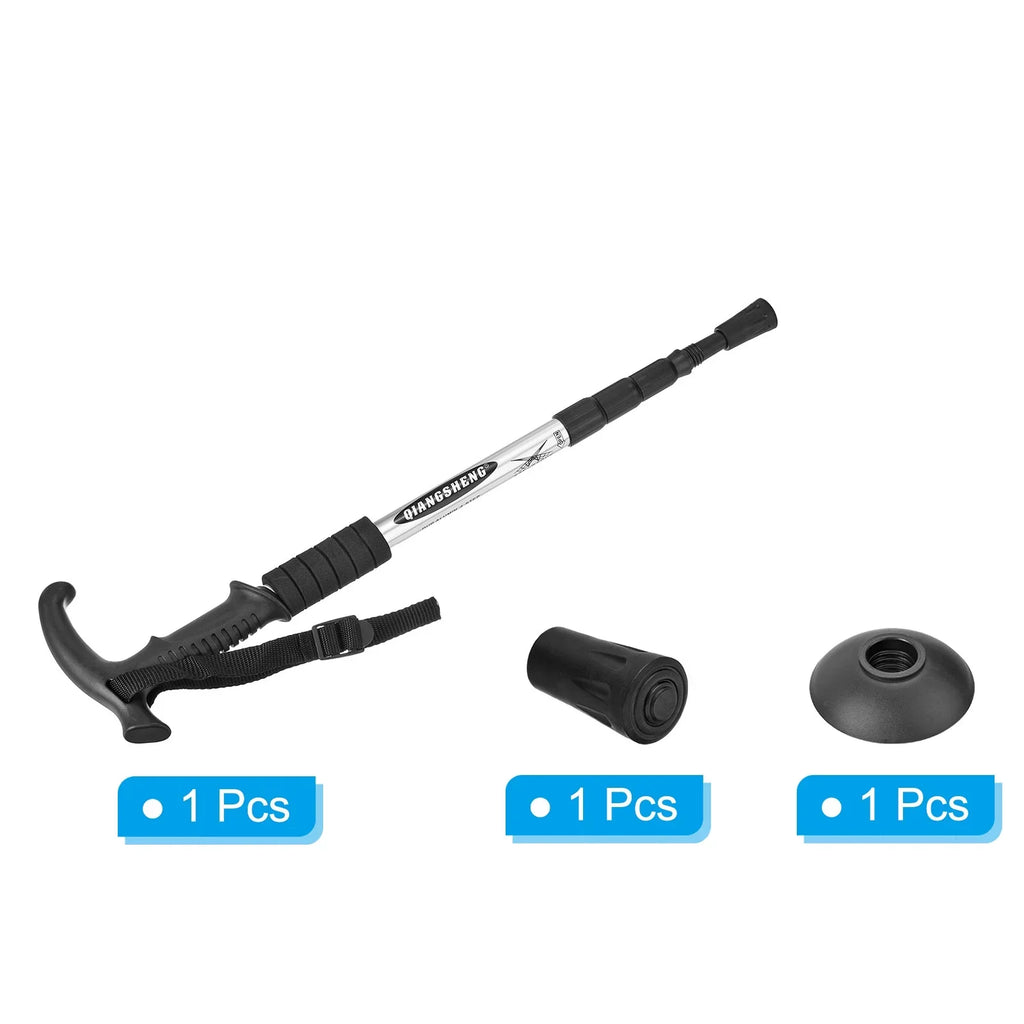 T Uxcell Telescopic Hiking Trekking Silver Pole Collapsible Inch Poles 43 Handle,