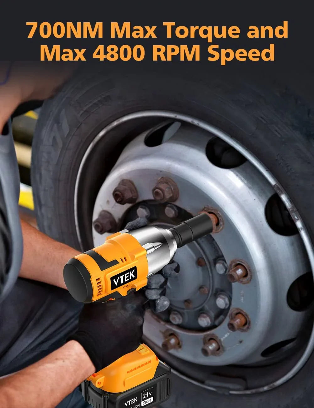 MORI Tiers Wrench,Max 700N.m Wrench Brushless Impact Impact for Inch 1/2 ft-lbs Gun Torque 515 Car Cordless Impact