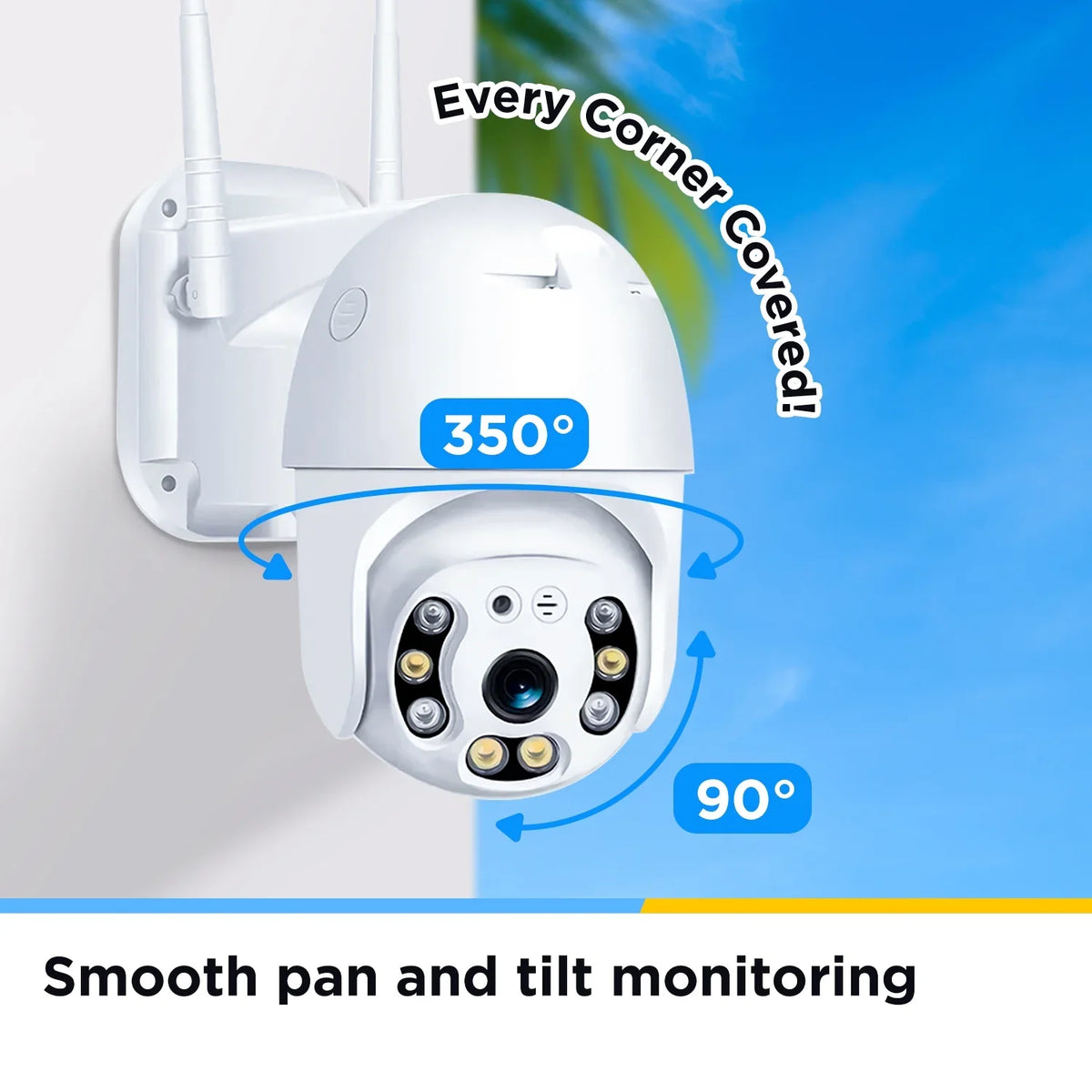 Security Hd System, WiFi Camera Camera Alarm Vision, for Ultra Outdoor 2k Home with 360 Night Security 3mp Waterproof Camera, With