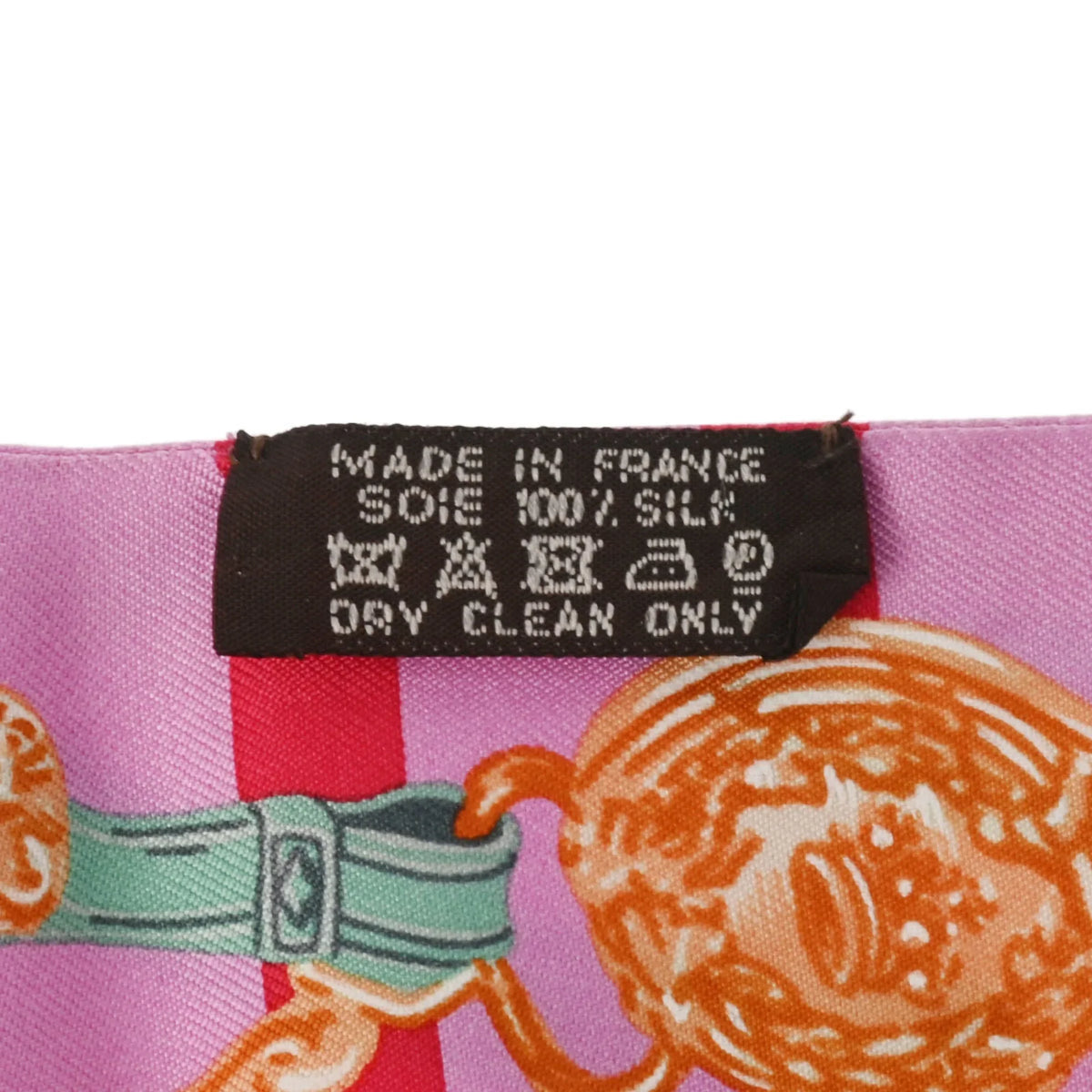 Old Pre-Owned Scarf GALA HERMES DE - (Fair) Muffler BRIDES Pink/Red/Green Twilly Silk Women's 100% Tag