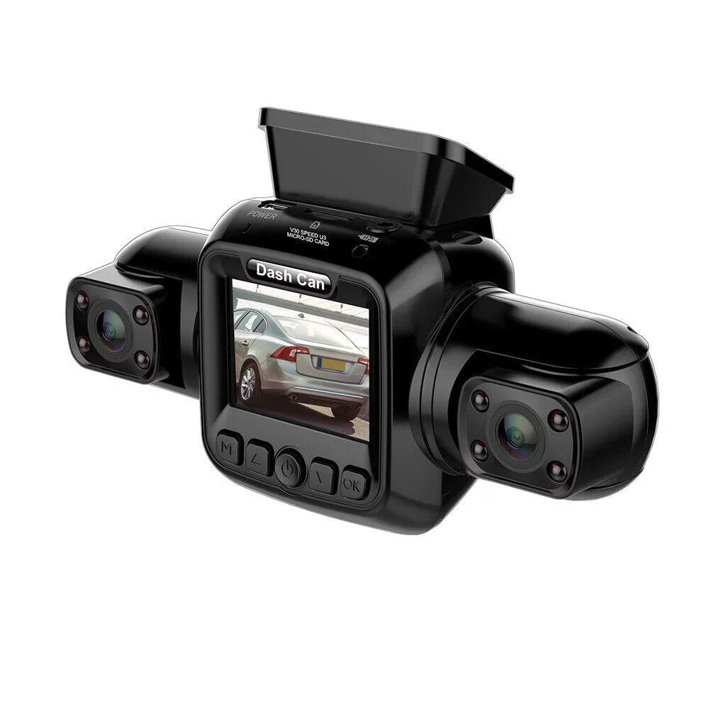 3 Vision Front, Dash Night Driving Car HD Front Rear, Right 360°Panoramic Inside, Left, Rear and Recorder Cameras and Cam Channel