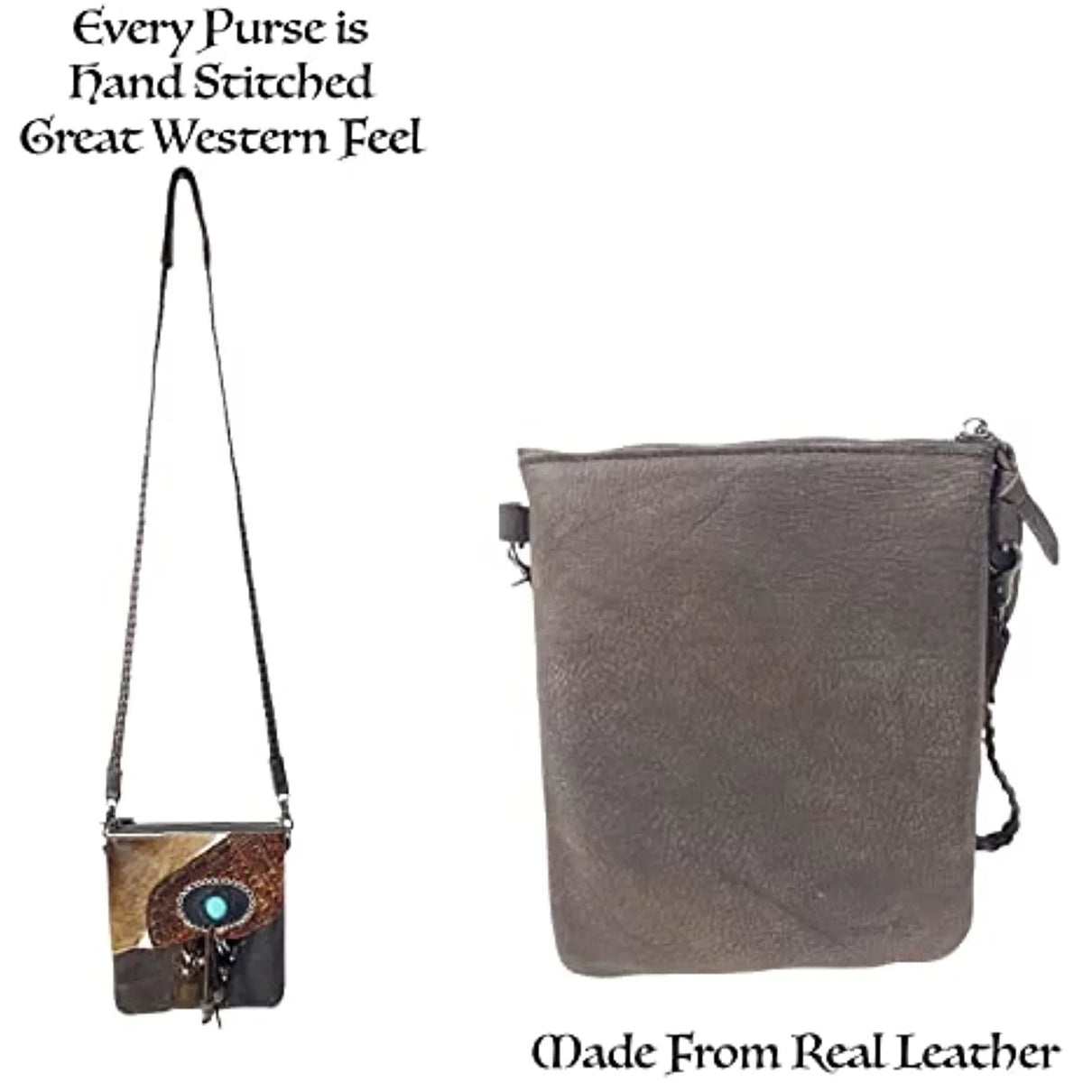 Brown) Tassel Cowhair Tooled Handbag Purse (Dark Bag Teal Tote Hand Western Crossbody Urbalabs Stone Purses Stitched Leather