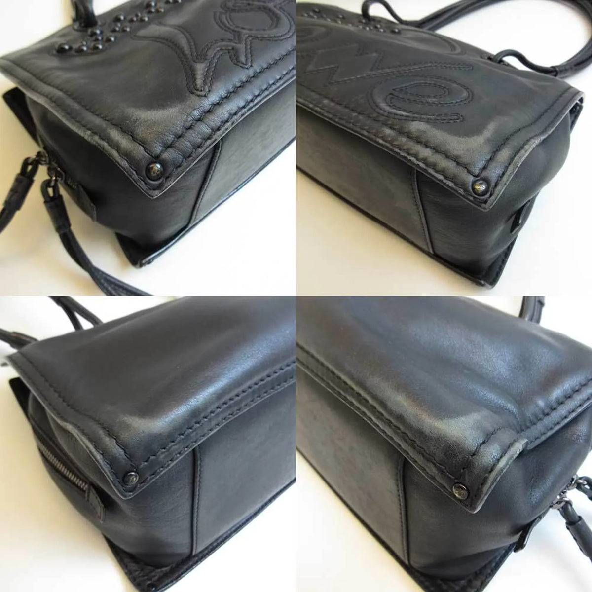 Shopper Bag Semi-shoulder Tote Women's Loewe Pre-Owned (Good) Leather Black