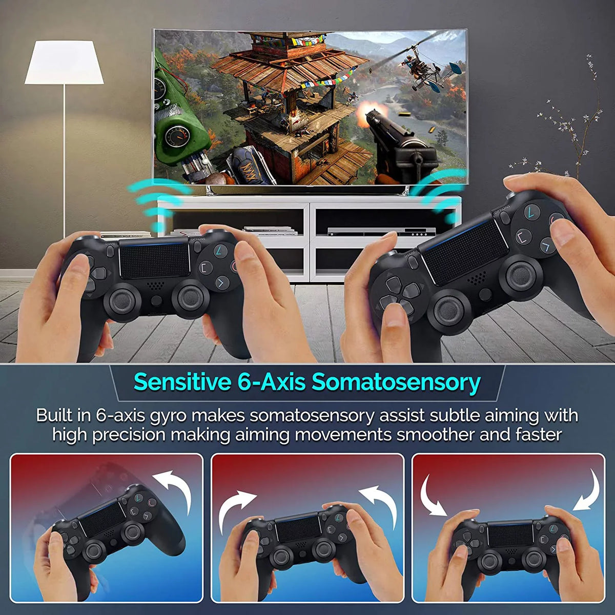Plus Wireless Samsung Compatible Slim S20 PRO GamePad (Black) Speaker/Gyro/Remote 1,000 Controller Battery/Built-In BlueTooth Galaxy with