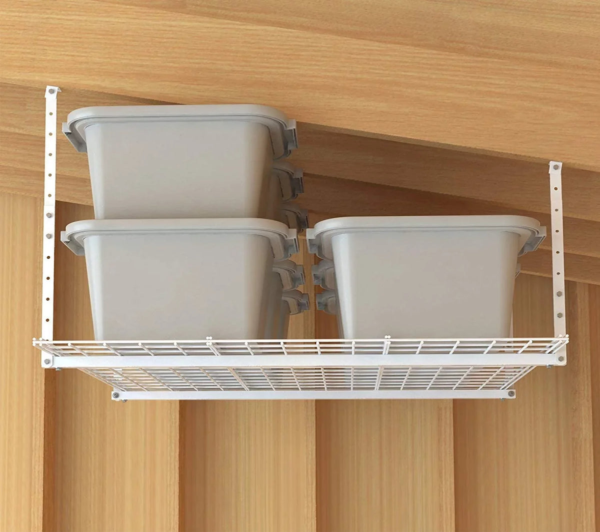 Rack 45-Inch Storage White by Organization 00540 HyLoft Mount Garage Ceiling Overhead System 45-Inch