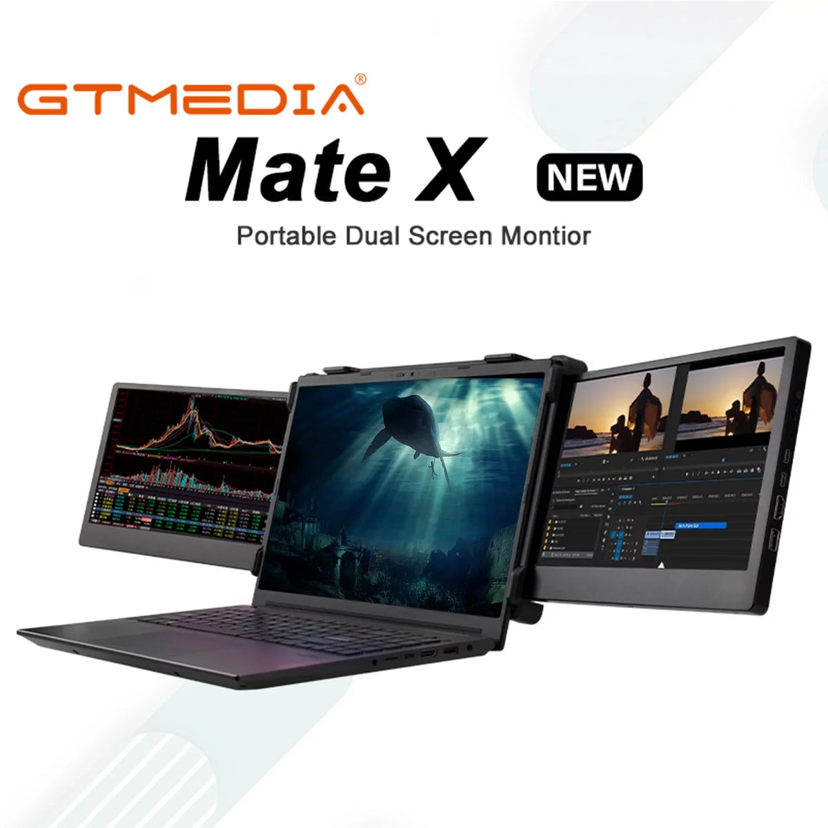 Experience, Presentations Mate Laptop X GTMEDIA - for for Perfect Immersive Multimedia Portable Dual Viewing and 11.6-inch Screen Monitor