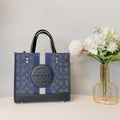 With Stripe And In Dempsey Multi) Jacquard / Coach Signature Tote Navy (Denim 22 Patch Midnight