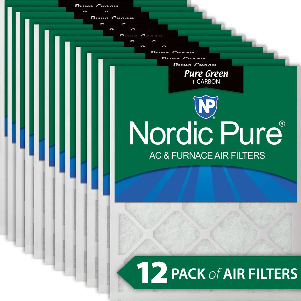 12x24x1 Pure Filters Green Pack 12 Air Eco-Friendly Carbon Plus (11_1/2x23_1/2)