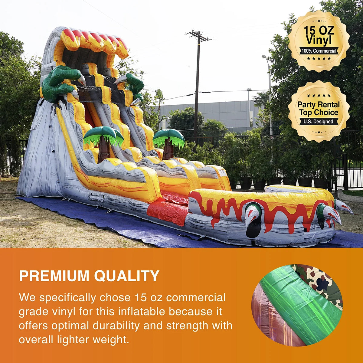 Pool Blower), Slide Grade with and (with Water T-Rex JumpOrange Commercial Kids for Theme Adults