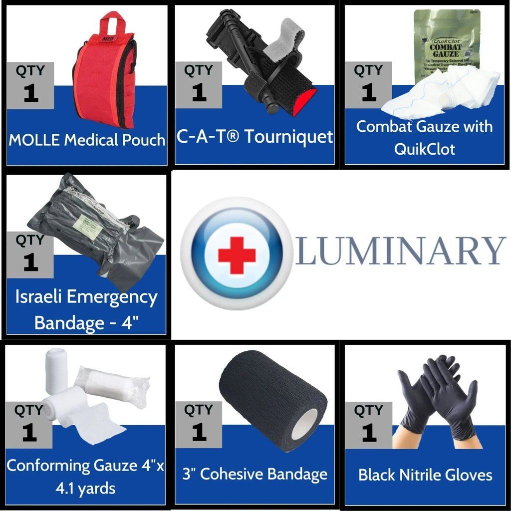 Gunshot Care Kit Wound Black Luminary Trauma