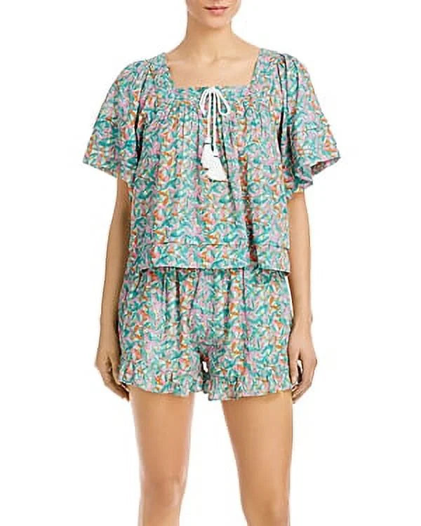 Top Teal Willow (L, Women's Rabbit Cotton Multi) Swim Cover-Up Peri Roller