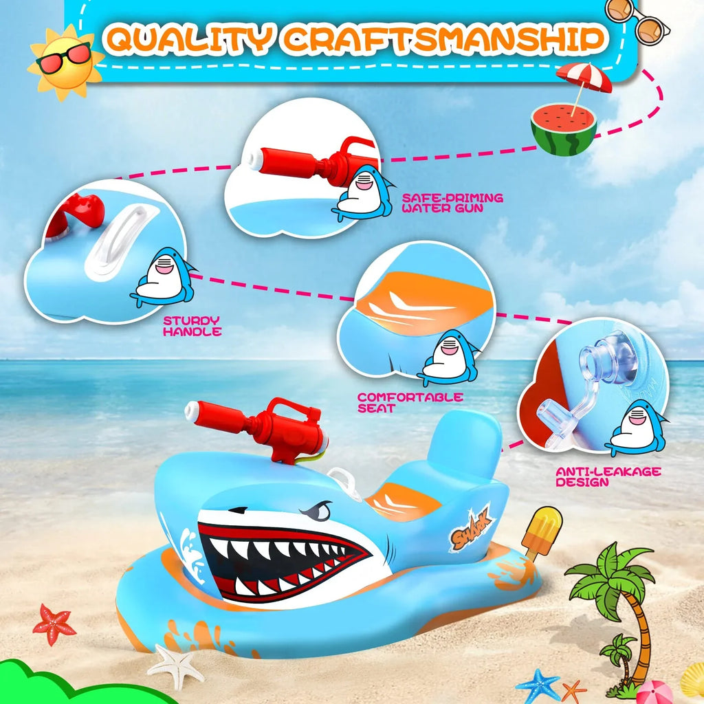 Pool for Pool Game Toys Pool Kids,Shark Boys 3-12 Waterpistol Age Girls with Kid Floats Ride-on for