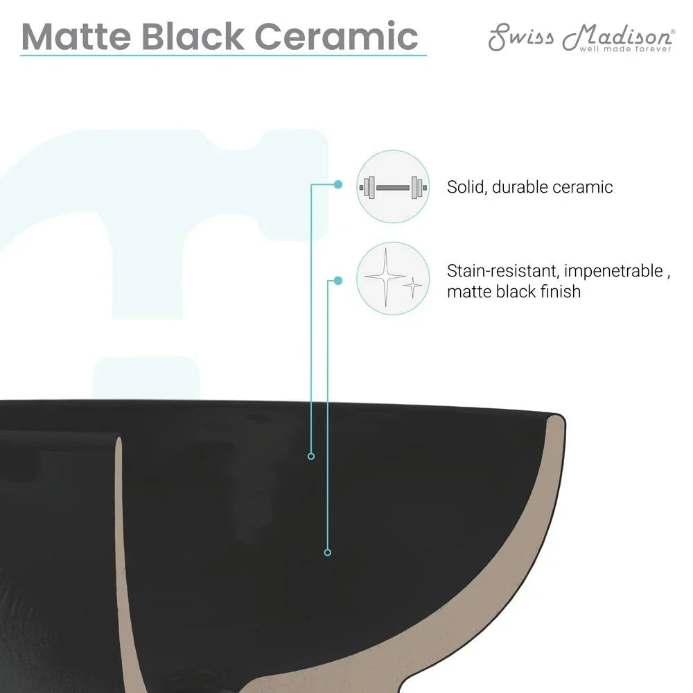 Matte Top Bathroom in Holes Vanity 24" Sink Centerset Faucet 4" Black with