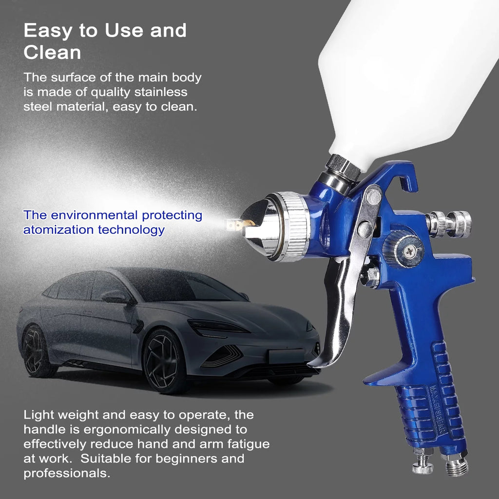 Tool Yabuy Paint Paint HVLP Auto Kit Large Device Set Airbrush Car Stainless Sprayer Capacity 600CC Spraying Steel Repairing Air