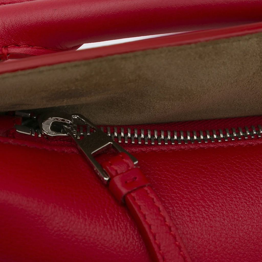 Satchel Red Puzzle LOEWE Mushroom Leather (Good) Unisex Edge Pre-Owned Authenticated Calf Small