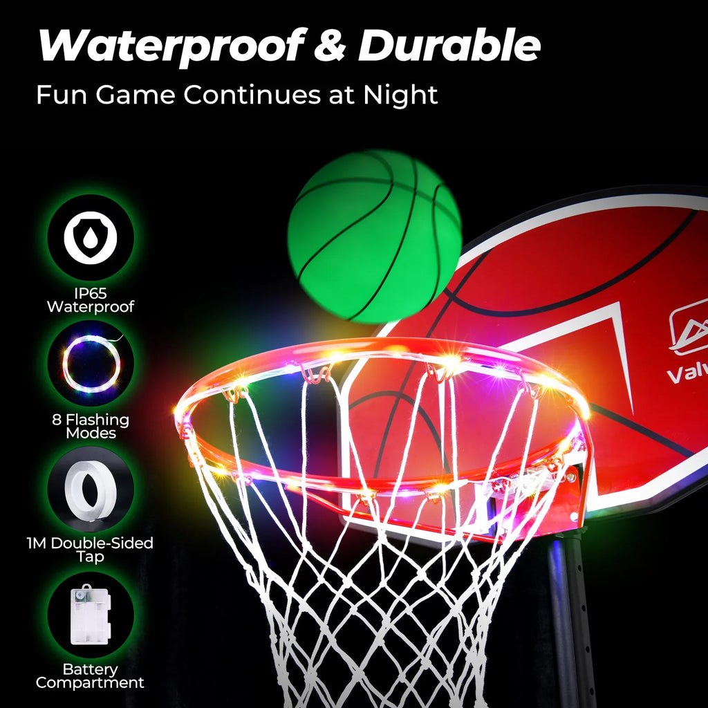 Pump Balls Adjustable Basketball Hoop 45"-59" Valwix 2 Swimming Pool And With Height