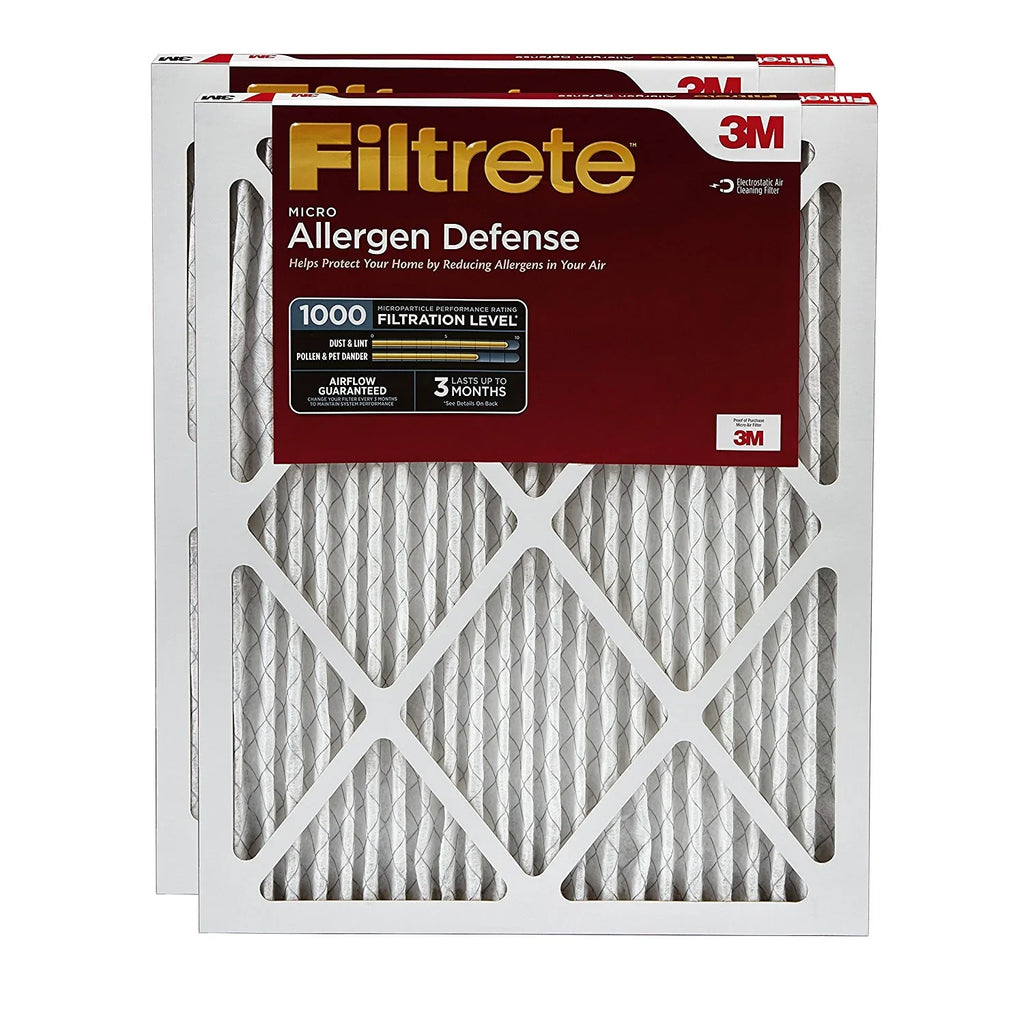 Furnace Air 16x25x1, 1000, AC 2-Pack Micro Filtrate Filter, Allergen MPR Defense,