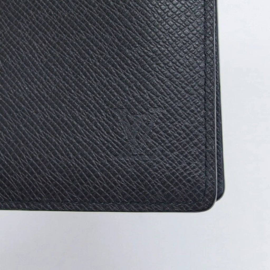 Wallet Black Louis Pre-Owned Billfold Taiga Vuitton (Good) Long Bifold
