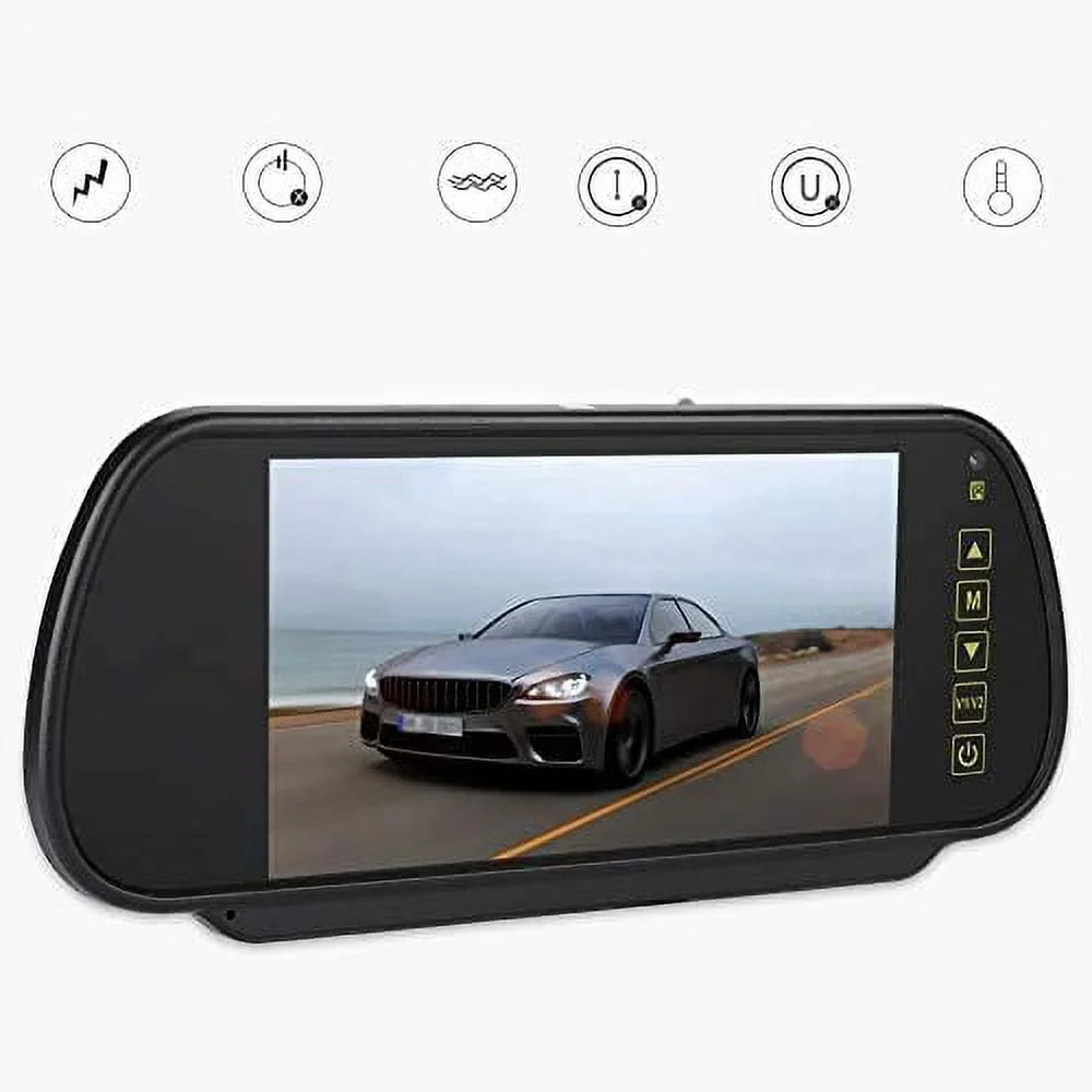 Mirror, Display Screen for DVD Car Camera 7 Car View Rear External Parking Digital Vehicle Monitor LCD Inch Bracket, with Bileeko Car Backup Rearview