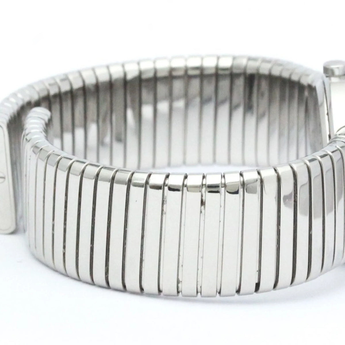 Pre-Owned Steel Stainless Tubogas Ladies Polished Quartz (Good) BVLGARI Watch BF563995 2TS BB26