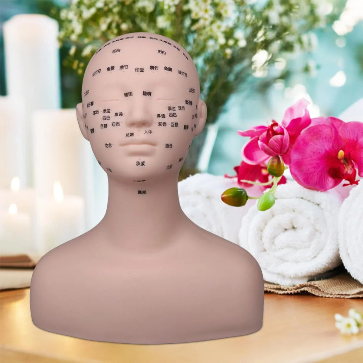 Permanent Shoulder Training Soft Beginners Professional Multifunction Mannequin Black Model Artists Head with Massage Practice Makeup for Reusable